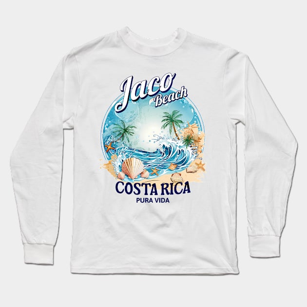 Jaco Beach - Costa Rica 🏖️ Long Sleeve T-Shirt by Costa Rica Designs